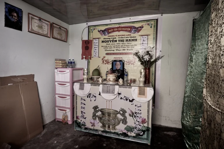 Altar for remembering old Vietnamese woman