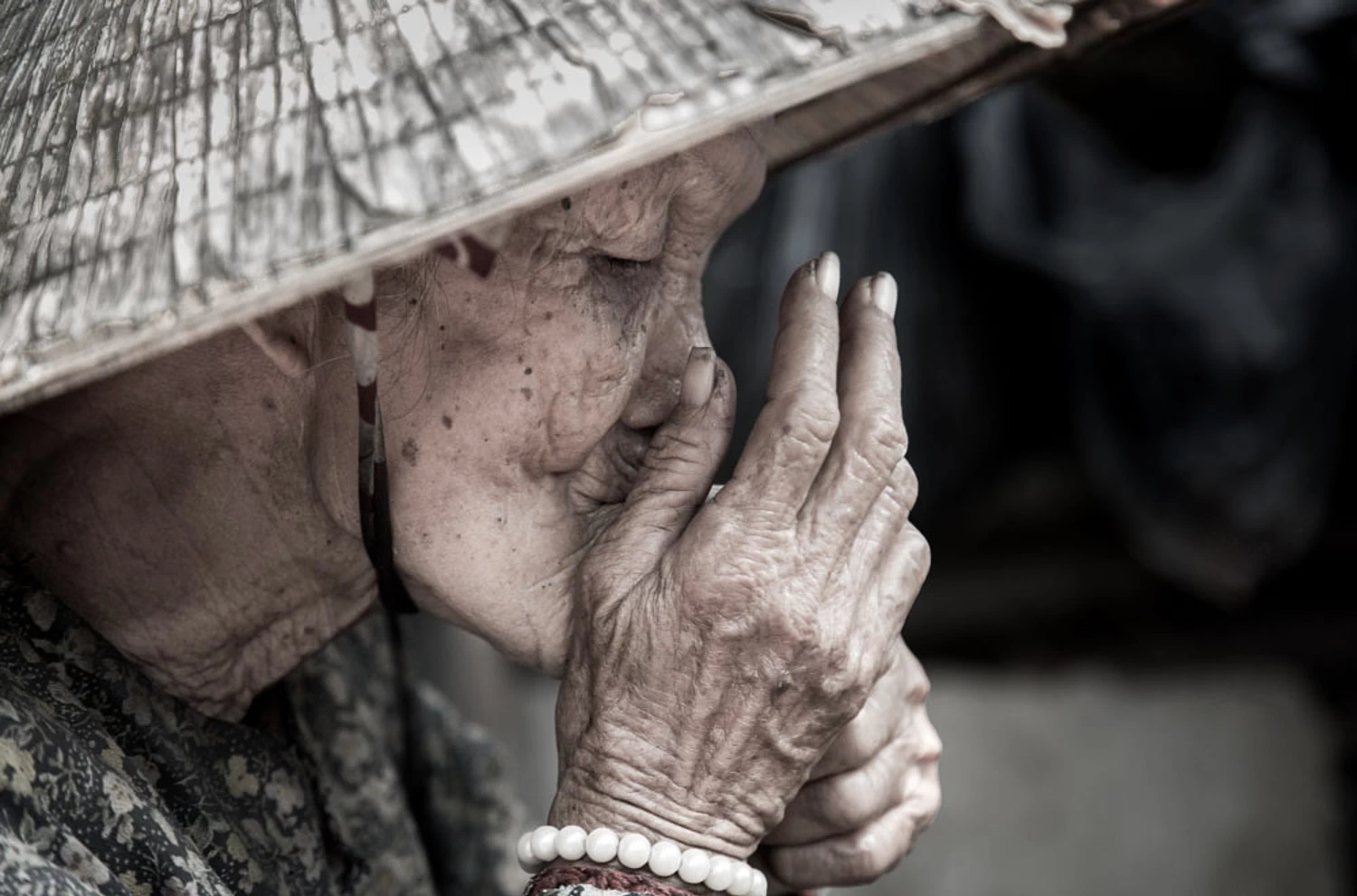 Vietnamese woman smoking
