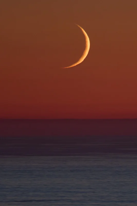 Crescent moon above the Porto Atlantic